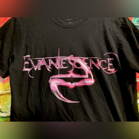 Evanescence Chrome Logo Band T-shirt Size M - Picture 1 of 5